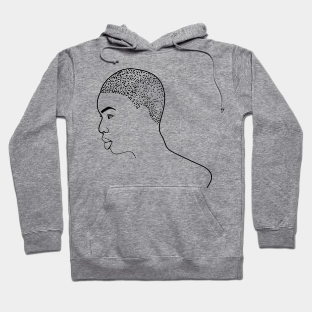 African Face Profile Hoodie by Manitarka